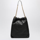 Saint Laurent Large Jamie Shoulder Bag in Black Quilted Leather with Gold-Tone Cassandre Logo black