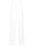 The Attico Satin Jacquard Logo Straight-Leg Trousers White