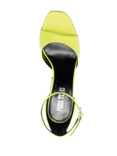 Paris Texas Block-Heel Open-Toe Leather Sandals Green