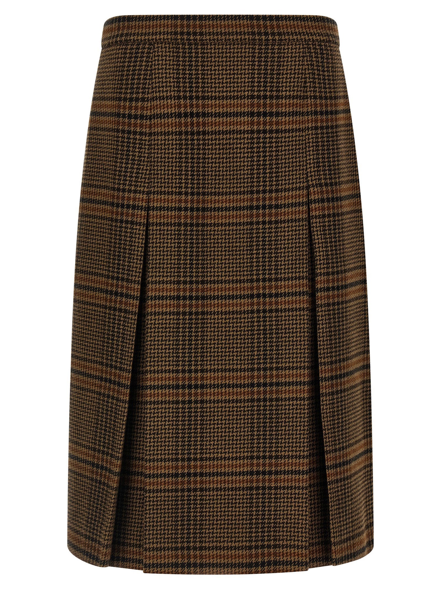 Saint Laurent Prince Of Wales Skirt Brown