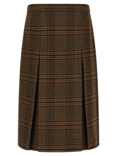 Saint Laurent Prince Of Wales Skirt Brown