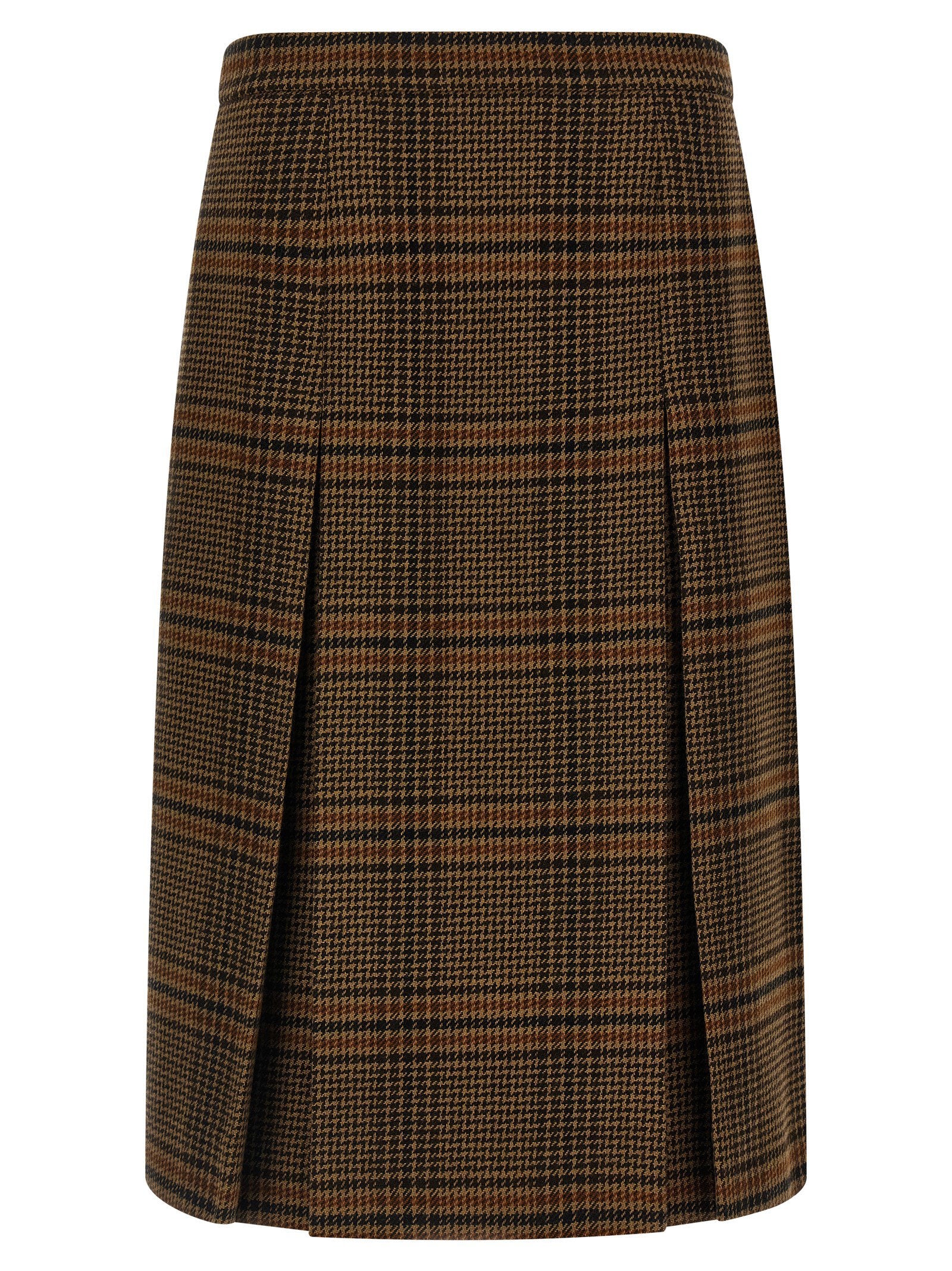 Saint Laurent Prince Of Wales Skirt Brown