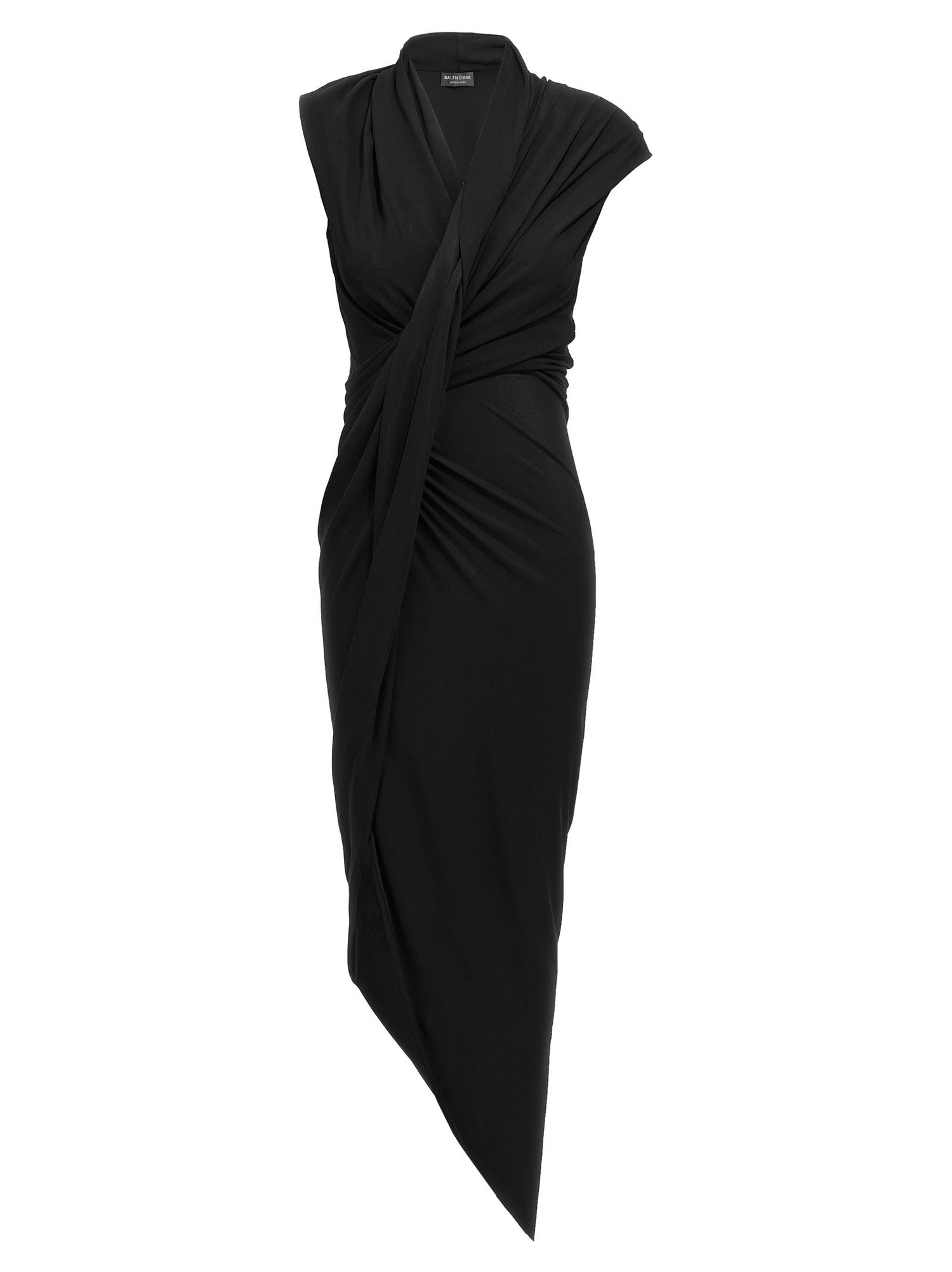 Balenciaga Draped Dress Black