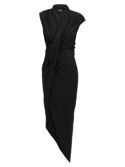 Balenciaga Draped Dress Black