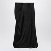 Balenciaga Draped Crinkled-Effect Cupro Twill Skirt Black