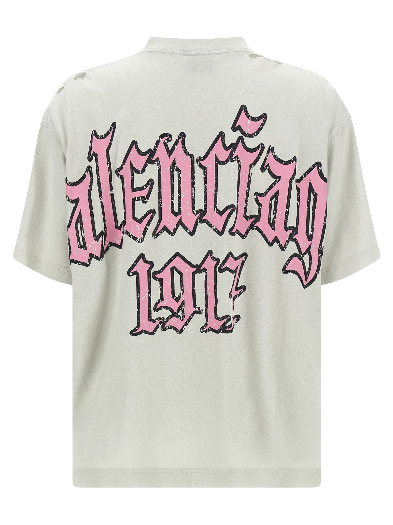 Balenciaga Blackletter Script T-shirt Beige
