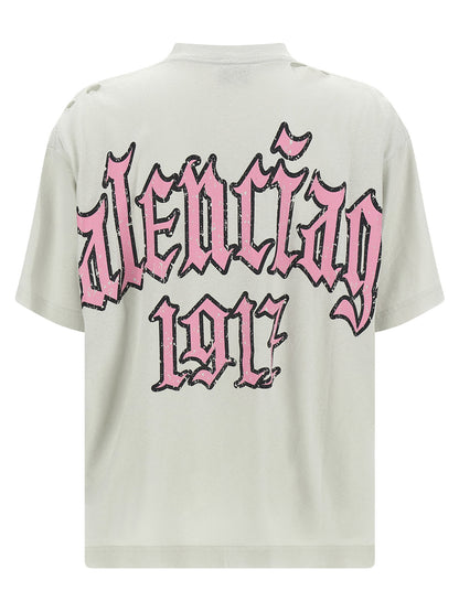 Balenciaga Blackletter Script T-shirt Beige