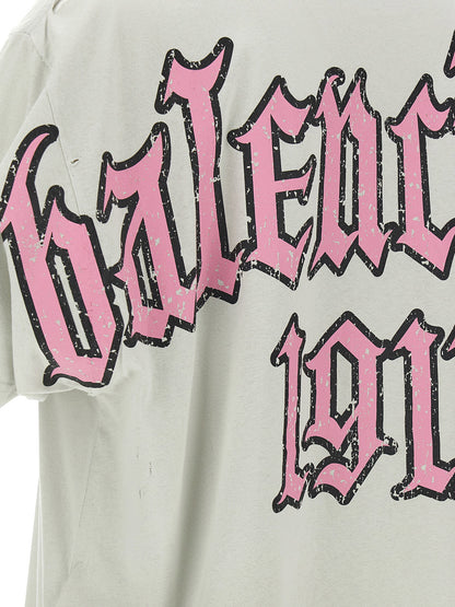 Balenciaga Blackletter Script T-shirt Beige