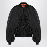 Balenciaga Draped Technical Micro-Faille Black Bomber Jacket Black