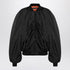 Balenciaga Draped Technical Micro-Faille Black Bomber Jacket Black
