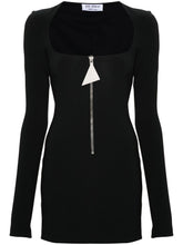 The Attico Black Scoop-Neck Mini Dress With Dart Detailing Black