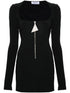 The Attico Black Scoop-Neck Mini Dress With Dart Detailing Black