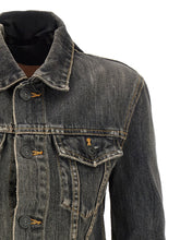 Balenciaga Lace Up Denim Jacket Gray
