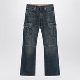 Balenciaga Blue Wide-Leg Cargo Regular Jeans with Faded Finish Blue