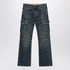 Balenciaga Blue Wide-Leg Cargo Regular Jeans with Faded Finish Blue