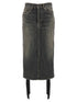 Balenciaga Lace Up Denim Skirt Gray
