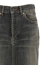 Balenciaga Lace Up Denim Skirt Gray