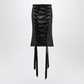 Balenciaga Smoky Grey Denim Skirt with Lace-Up Back Grey