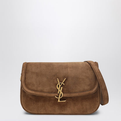 Saint Laurent Medium Solferino Suede Shoulder Bag Caramel Cognac Brown
