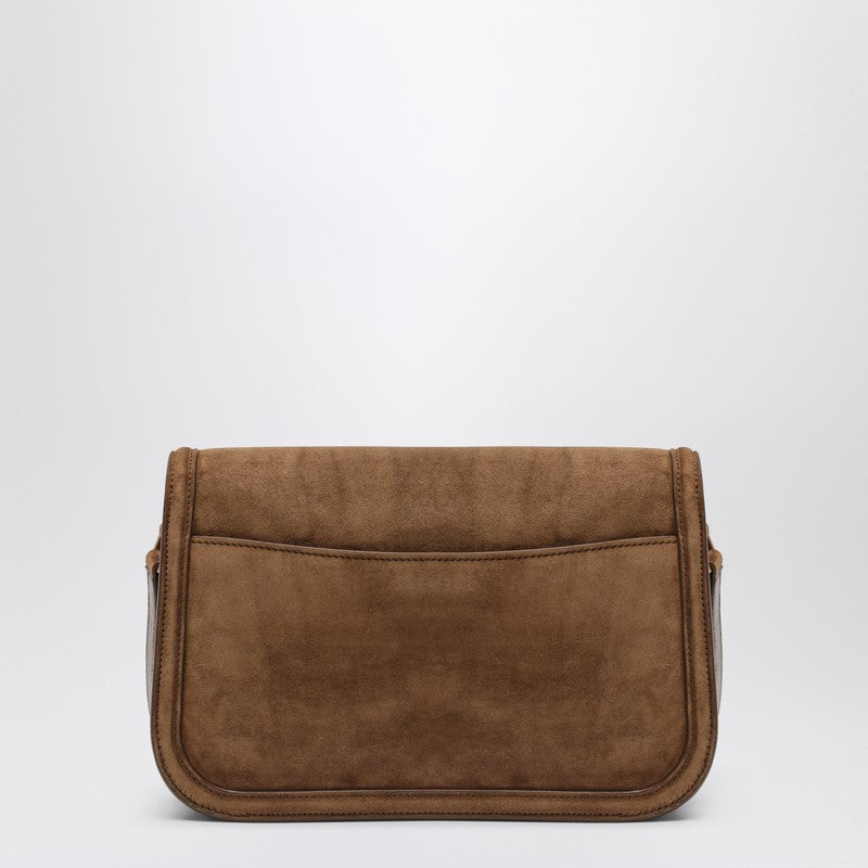 Saint Laurent Medium Solferino Suede Shoulder Bag Caramel Cognac Brown