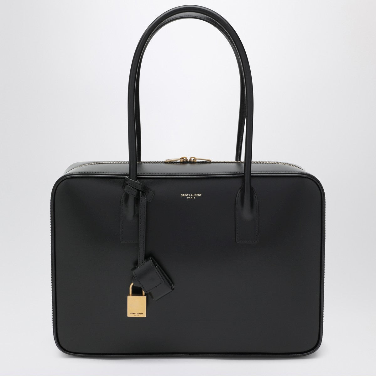 Saint Laurent Sac De Jour Bowling Bag in Black Leather