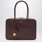Saint Laurent Bordeaux De Jour Leather Bowling Bag Burgundy