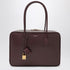 Saint Laurent Bordeaux De Jour Leather Bowling Bag Burgundy