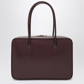Saint Laurent Bordeaux De Jour Leather Bowling Bag Burgundy