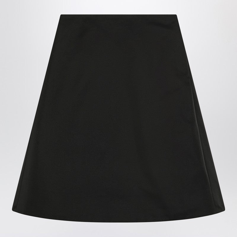 Alexander Mcqueen Flared Silk-Blend Knee-Length Skirt Black