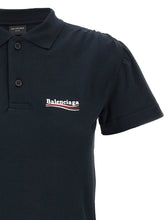 Balenciaga Logo Embroidery Polo Shirt Blue