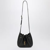 Saint Laurent Hobo Bag Mini Hammered Leather Black