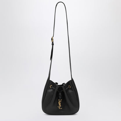 Saint Laurent Hobo Bag Mini Hammered Leather Black