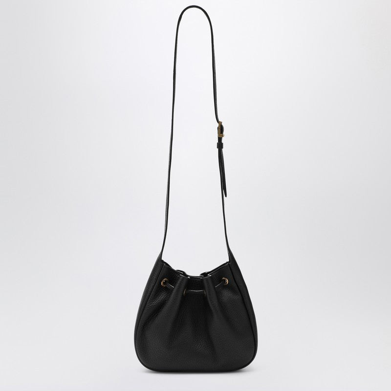 Saint Laurent Hobo Bag Mini Hammered Leather Black