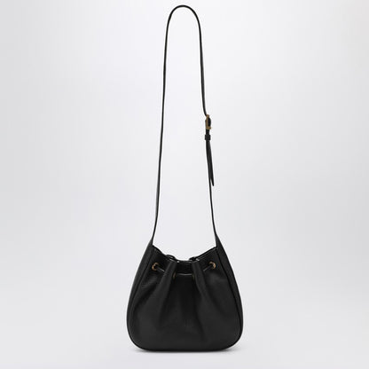Saint Laurent Hobo Bag Mini Hammered Leather Black