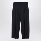 Alexander McQueen Wide Wool Trousers Navy Blue blue