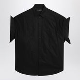 Balenciaga Black Cotton Turn-Up Shirt Black