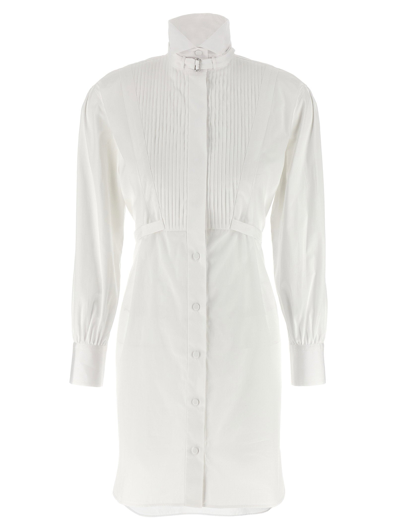 Alexander McQueen Tuxedo Chemisier Dress White