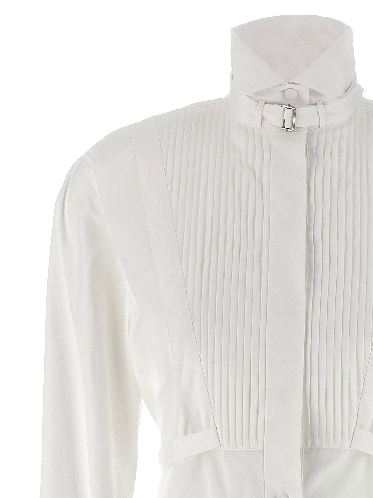 Alexander McQueen Tuxedo Chemisier Dress White