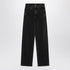 Saint Laurent High-Rise V-Waist Wide-Leg Black Jeans Black