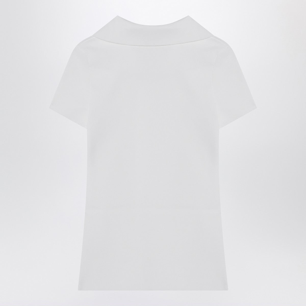 Balenciaga White Short-Sleeve Nano BB Viscose Polo Shirt White