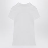 Balenciaga White Short-Sleeve Nano BB Viscose Polo Shirt White