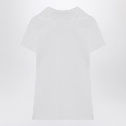 Balenciaga White Short-Sleeve Nano BB Viscose Polo Shirt White