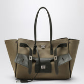 Balenciaga Carry All Bel Air Medium Khaki Canvas Bag Multicolor