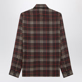 Saint Laurent Cassandre Tartan Silk Crepe Semi-Sheer Shirt Brown