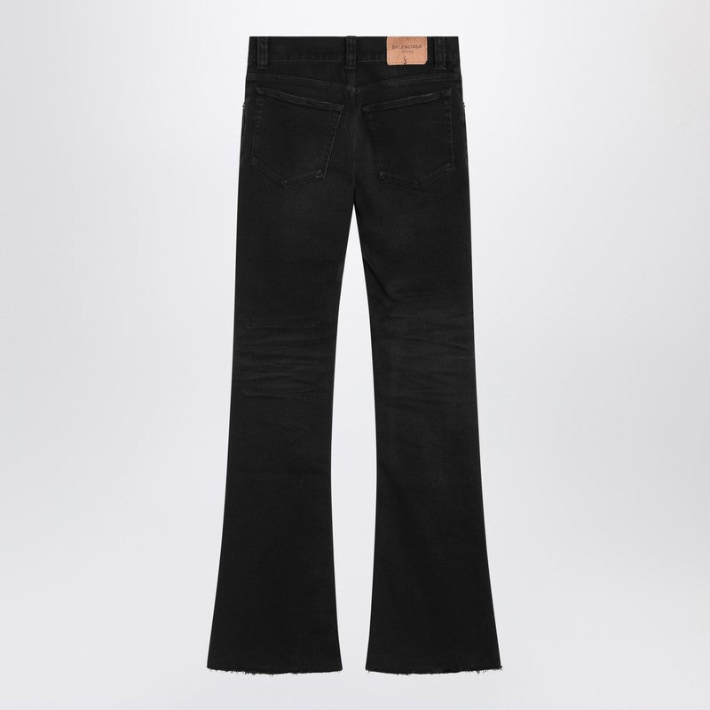 Balenciaga Black Bootcut Slim-Fit Vintage Denim Jeans Black
