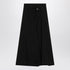 Balenciaga Draped Black Crepe Midi Skirt with Twisted Waist Detail Black