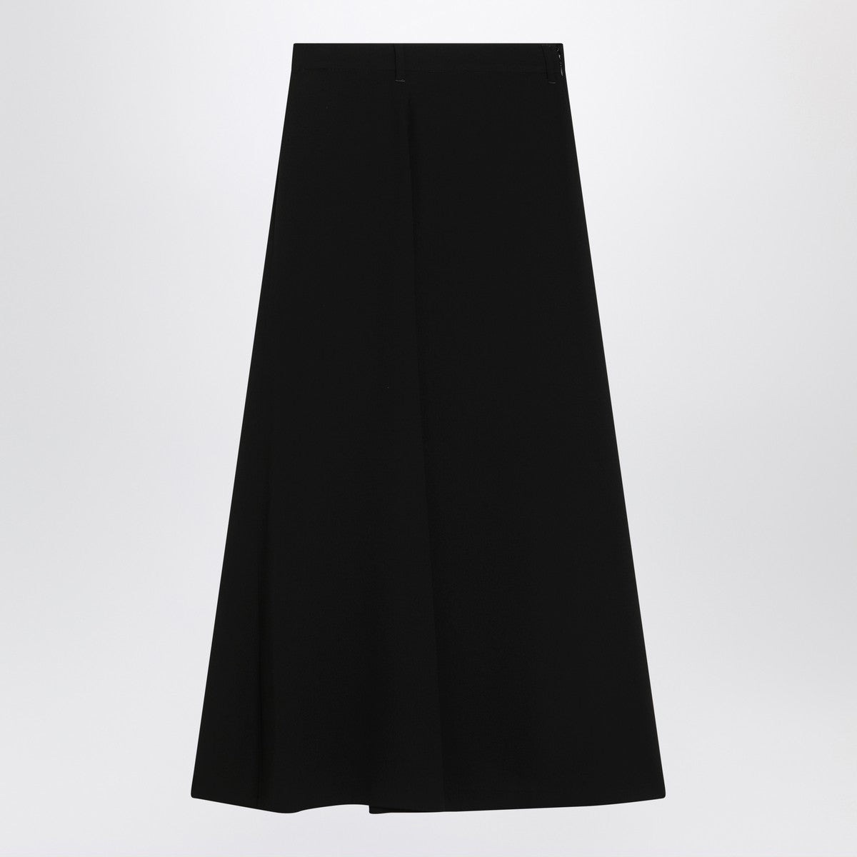 Balenciaga Draped Black Crepe Midi Skirt with Twisted Waist Detail Black