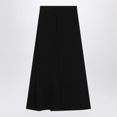 Balenciaga Draped Black Crepe Midi Skirt with Twisted Waist Detail Black
