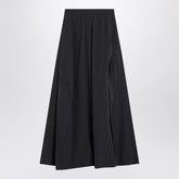 Balenciaga Black Washed Cotton Maxi Skirt with Elastic Waistband Black