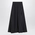 Balenciaga Black Washed Cotton Maxi Skirt with Elastic Waistband Black